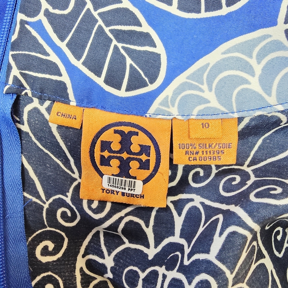 Tory Burch Blue Floral‎ Print Sheath Dress - Picture 8 of 9